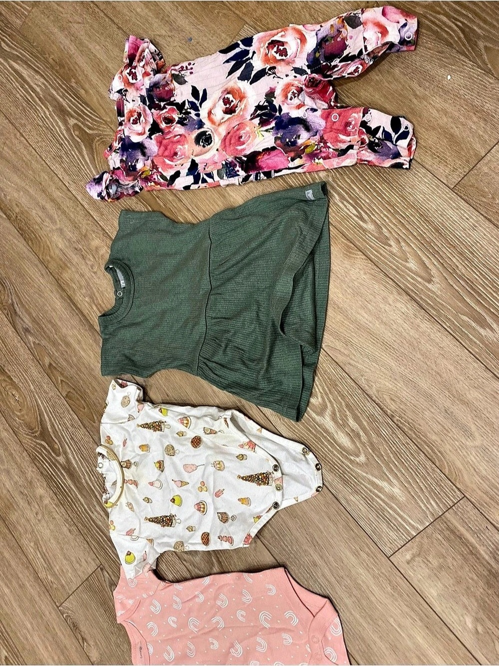4 piece bundle Baby Clothing Set Floral Organic Cotton Baby 3m